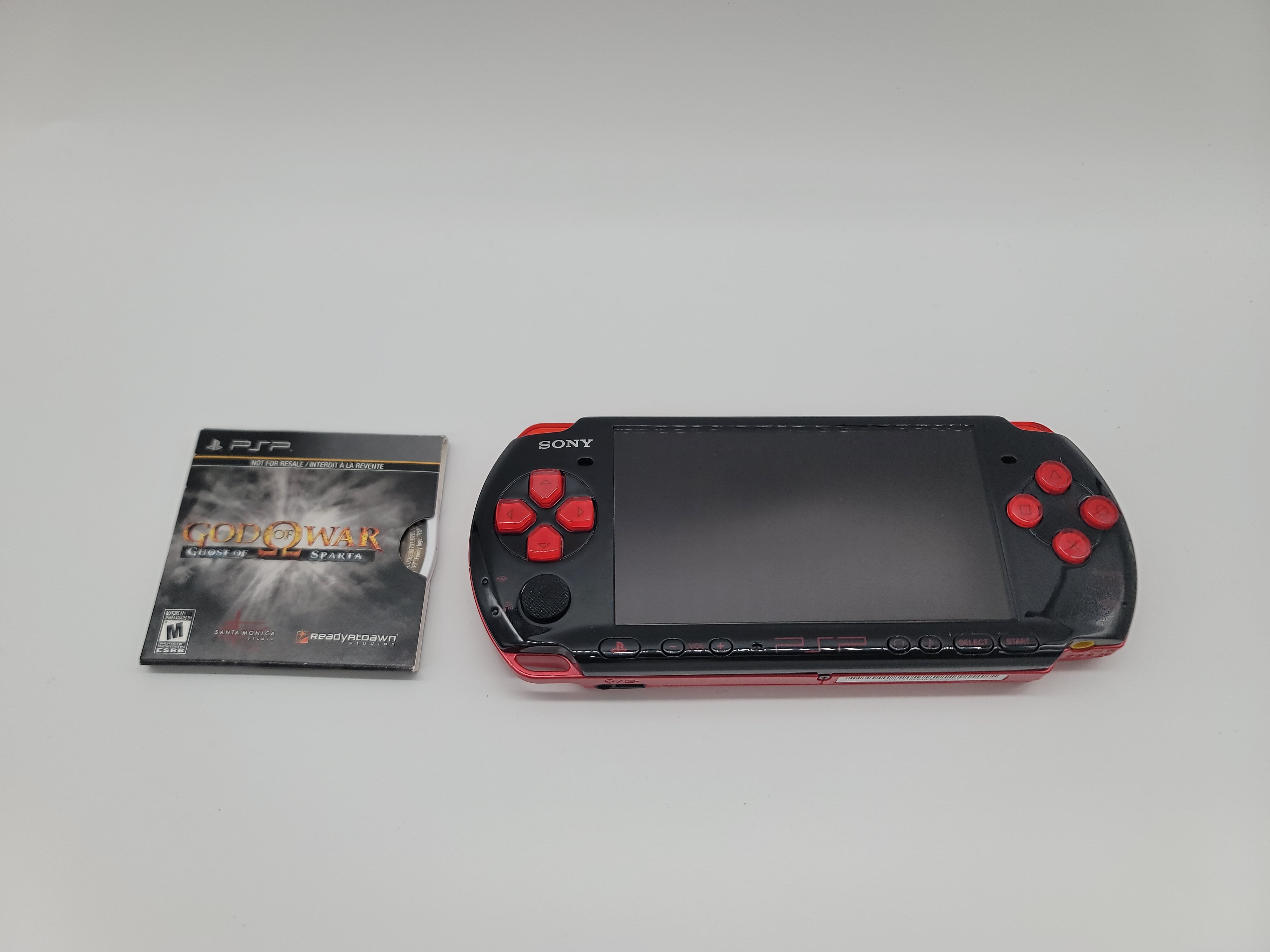 Sony PlayStation Portable PSP God of War Edition Black/Red Model 3000 Handheld Console