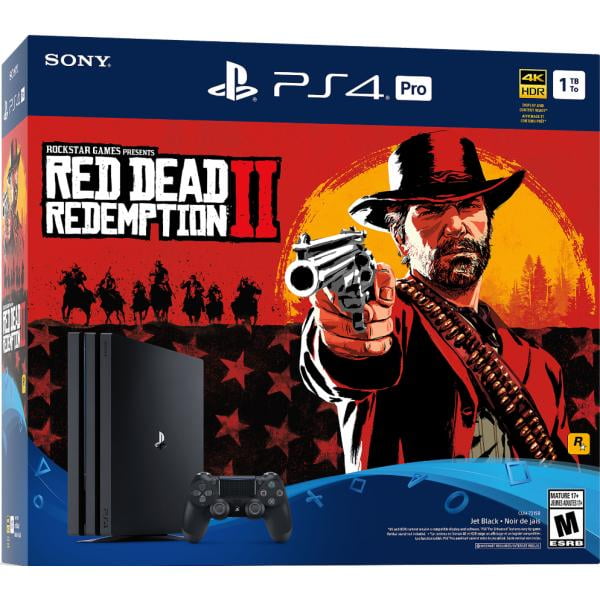 Sony PlayStation 4 PRO PS4 Black Red Dead Console Bundle