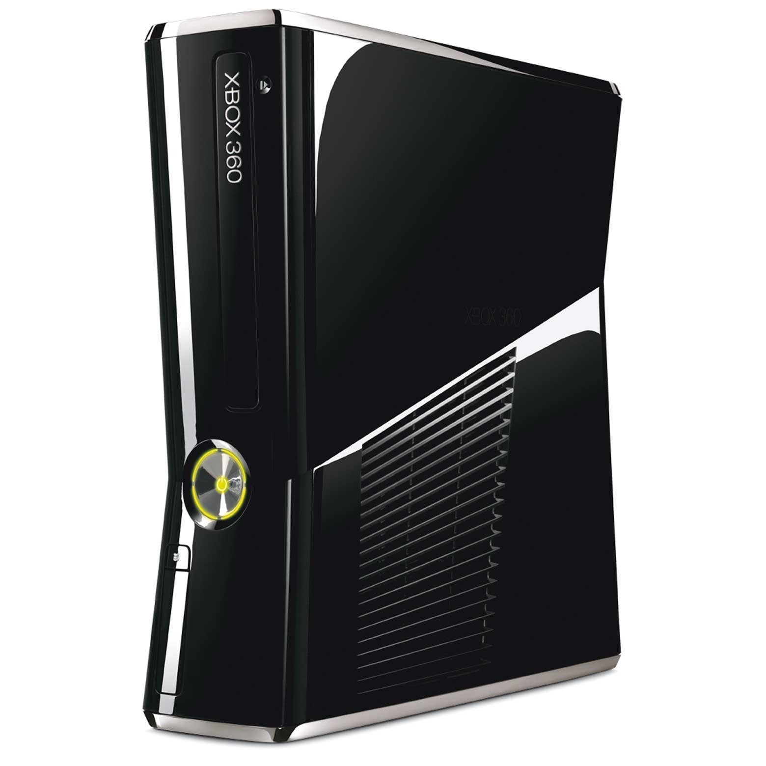 Microsoft Xbox 360 Slim S Black Console Bundle