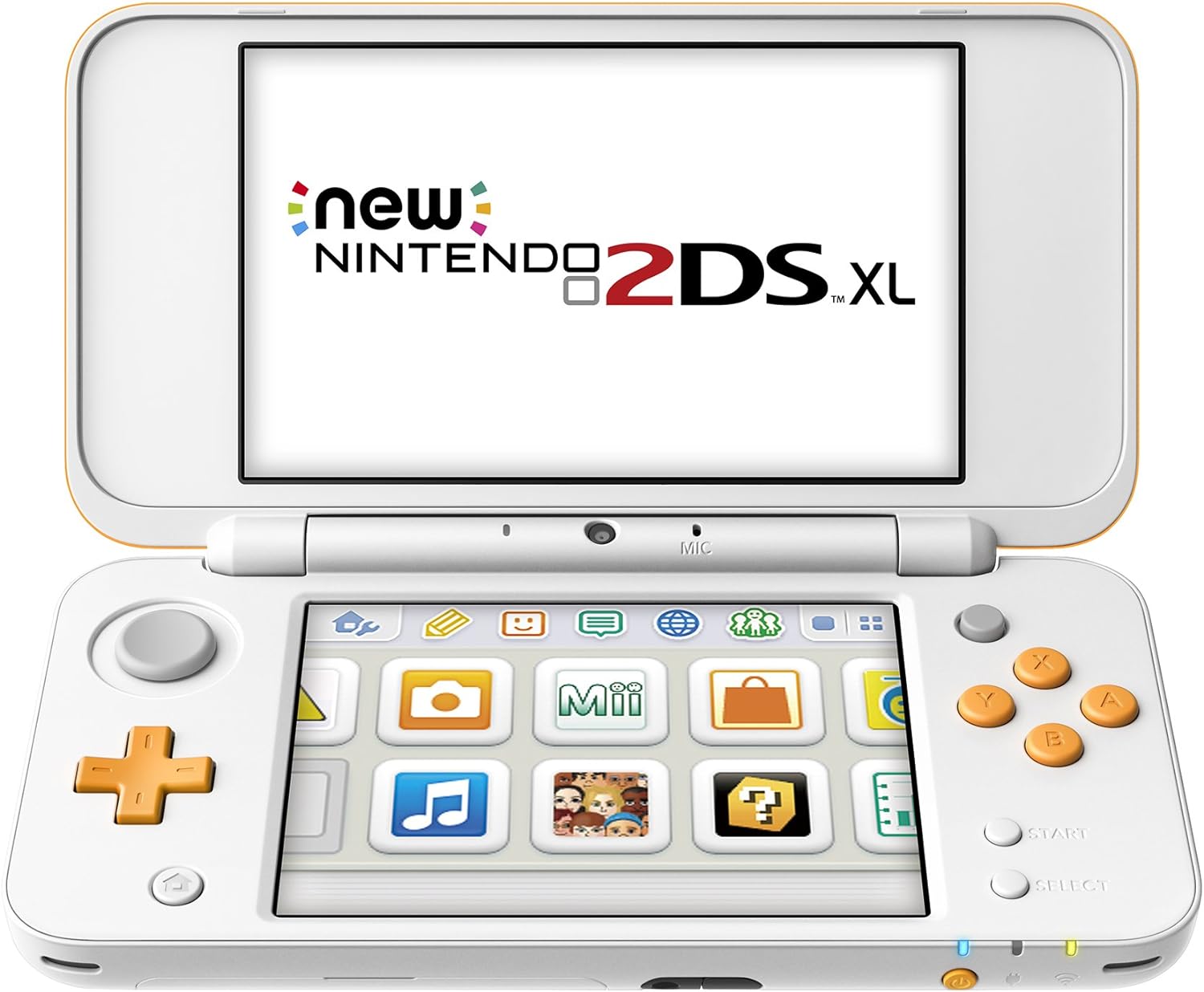 New Nintendo 2DS XL White & Orange Handheld Console