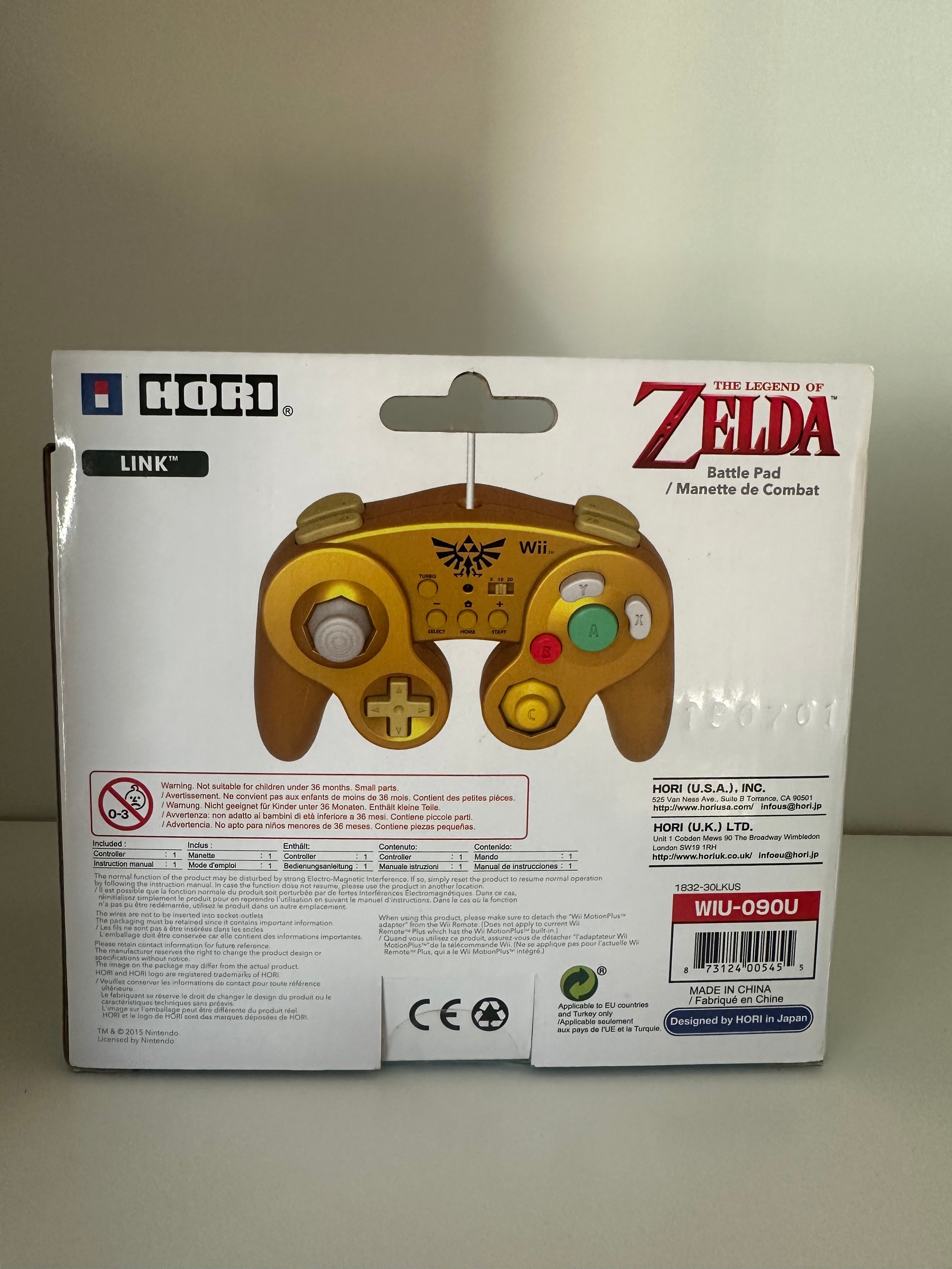 Nintendo Wii U HORI Battle Pad Gamecube Style Controller Zelda Link Gold SEALED