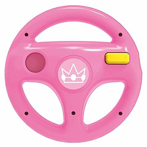 Nintendo Wii HORI Mario Kart 8 Princess Peach Pink Steering Wheel