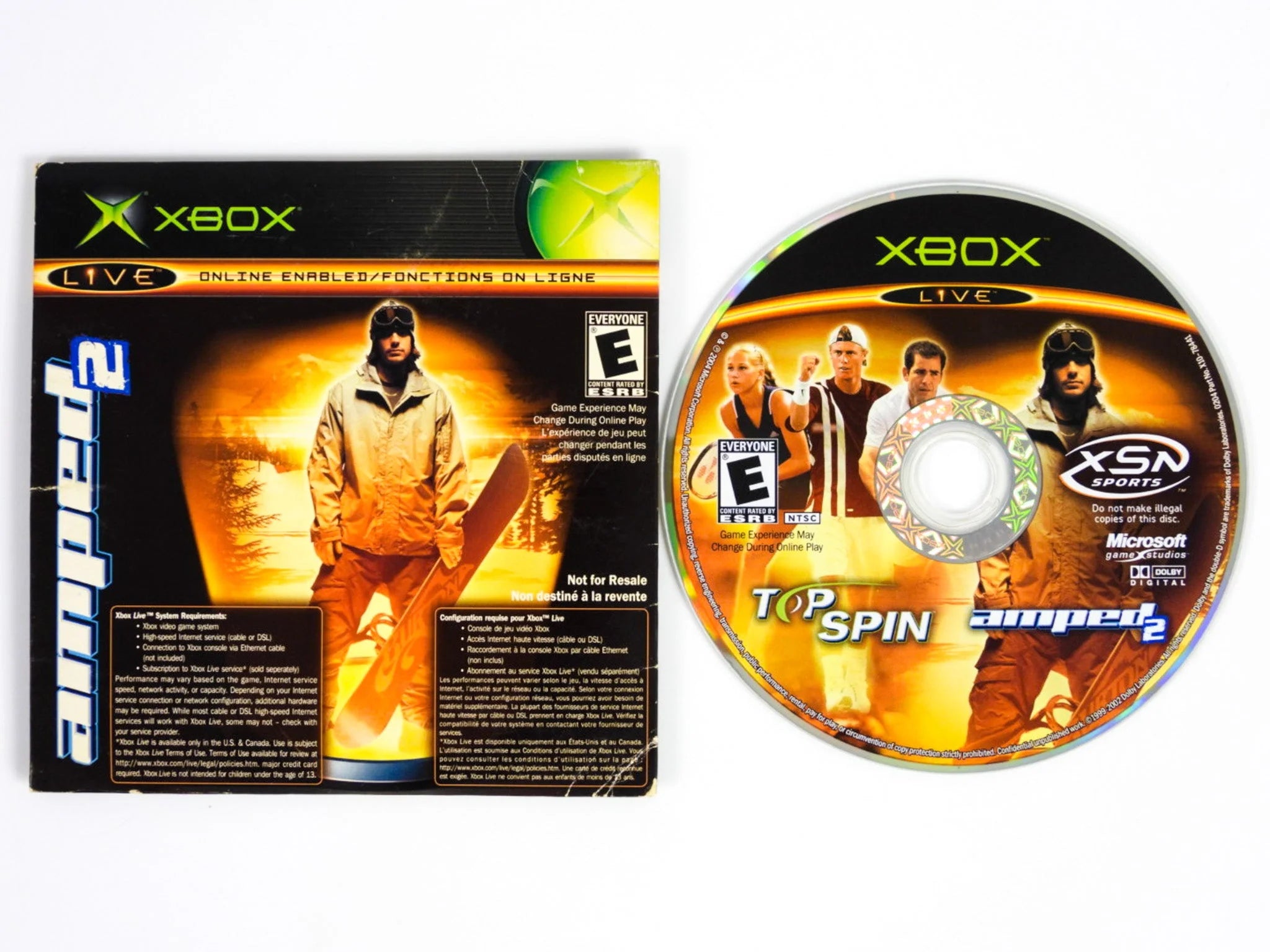 Top Spin & Amped 2 Dual Pack   - Microsoft Xbox