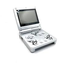 Nintendo Game Boy Advance GBA SP Platinum Tribal Silver Handheld Console