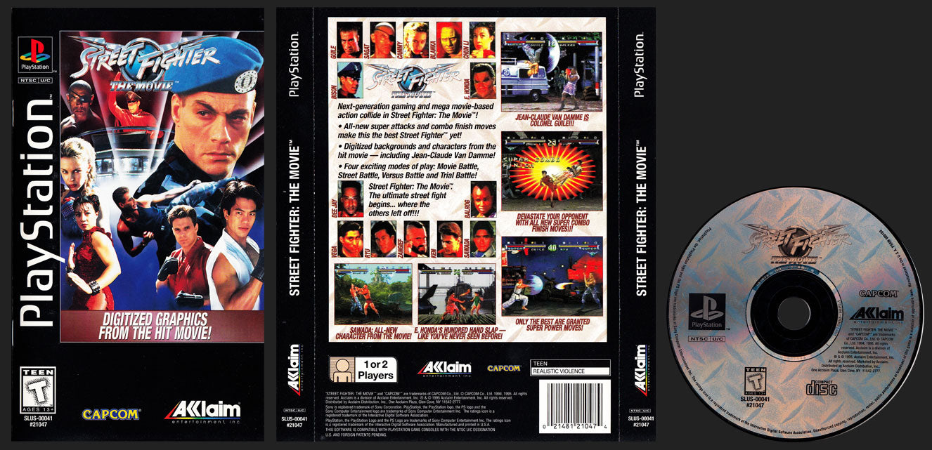 Street Fighter The Movie Long Box - Sony PlayStation 1 (PS1)