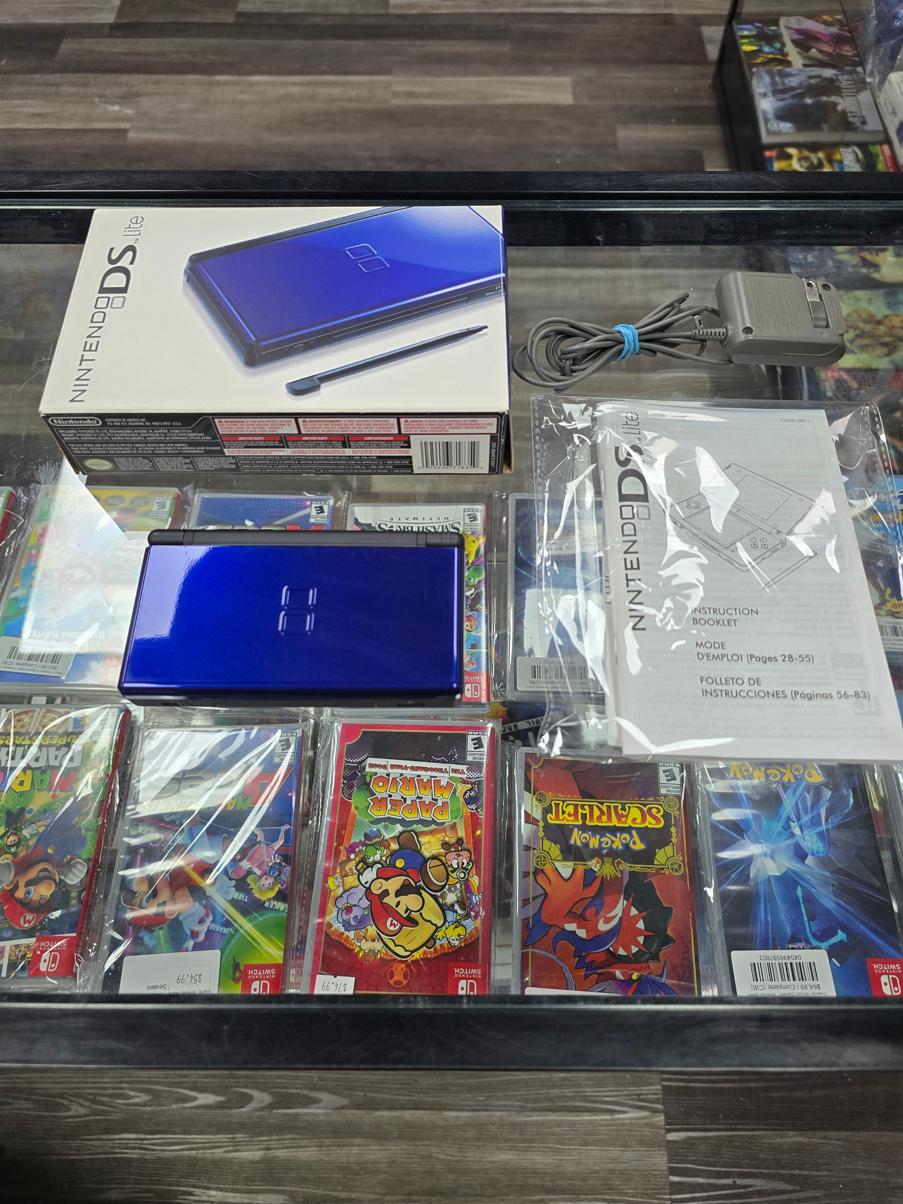 Complete in Box Nintendo DS Lite Blue/Black Handheld Console