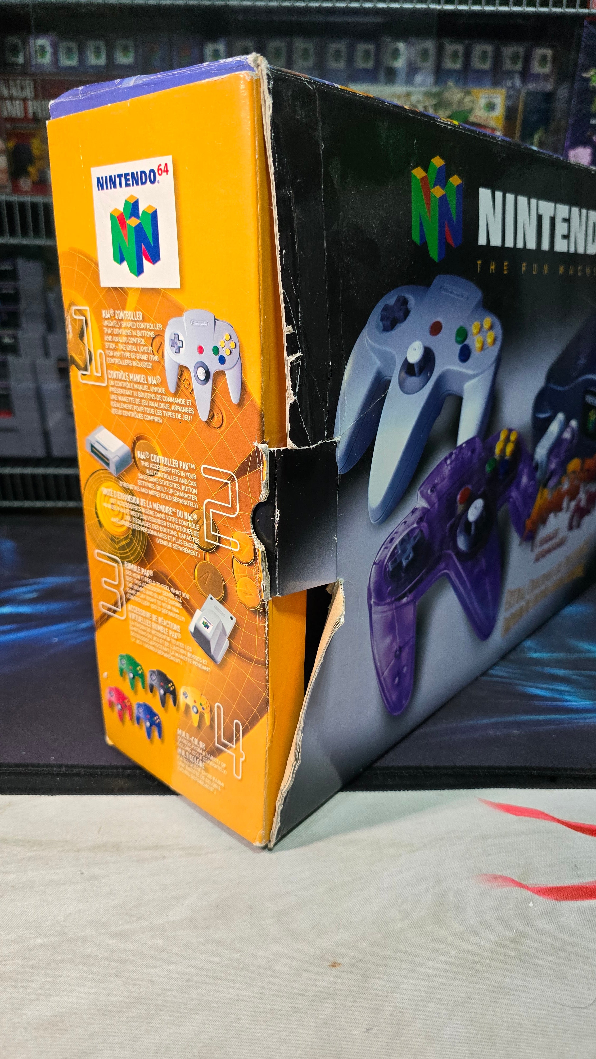 Nintendo 64 N64 Atomic Purple Controller Console Bundle Complete