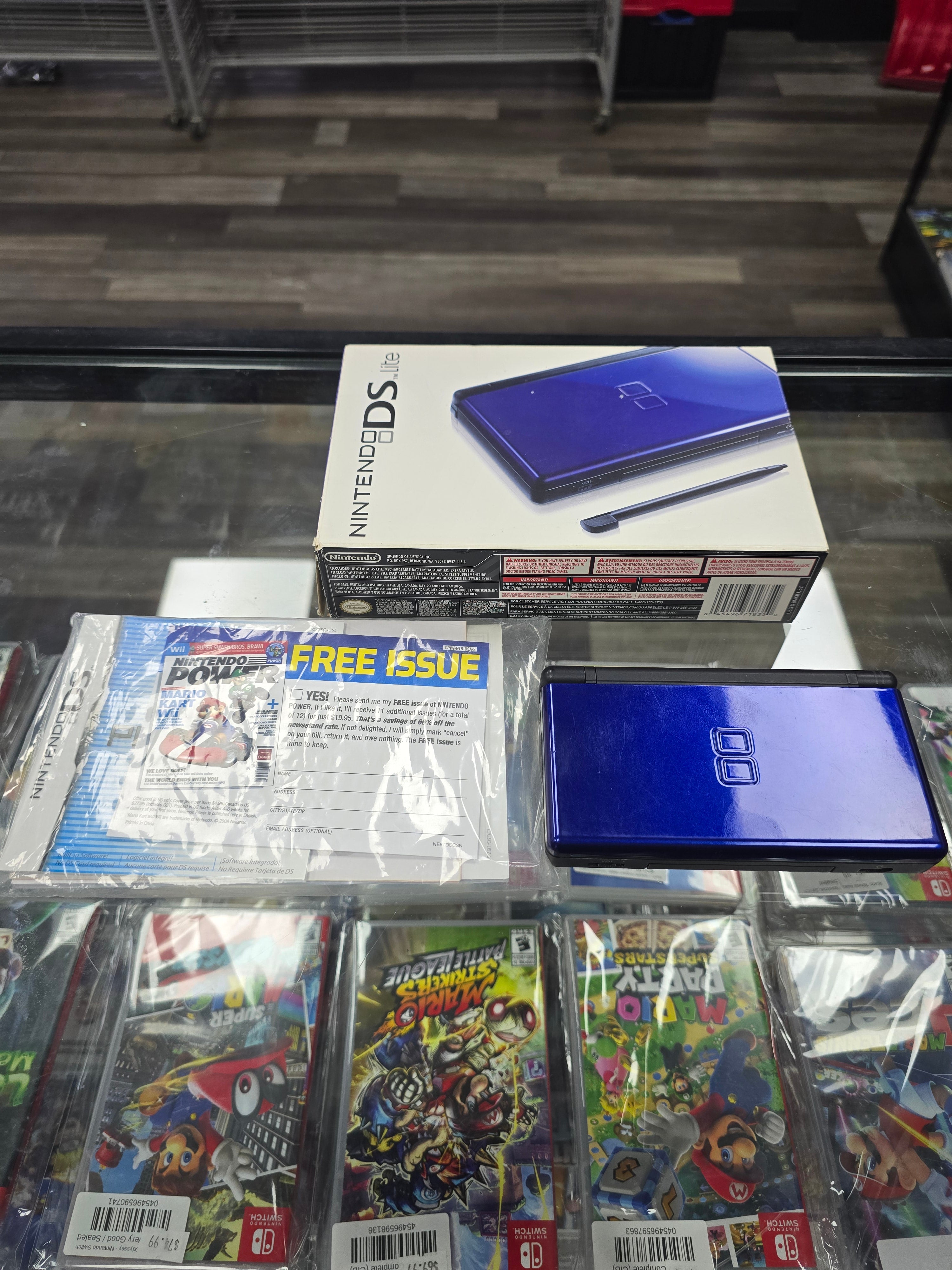 Complete in Box Nintendo DS Lite Blue/Black Handheld Console