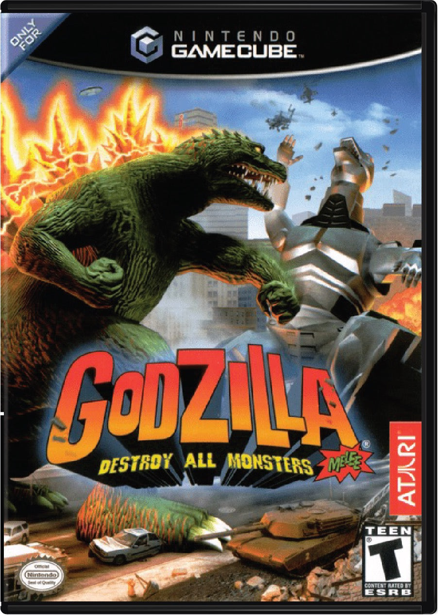 Godzilla Destroy All Monsters Melee Cover Art and Product Photo