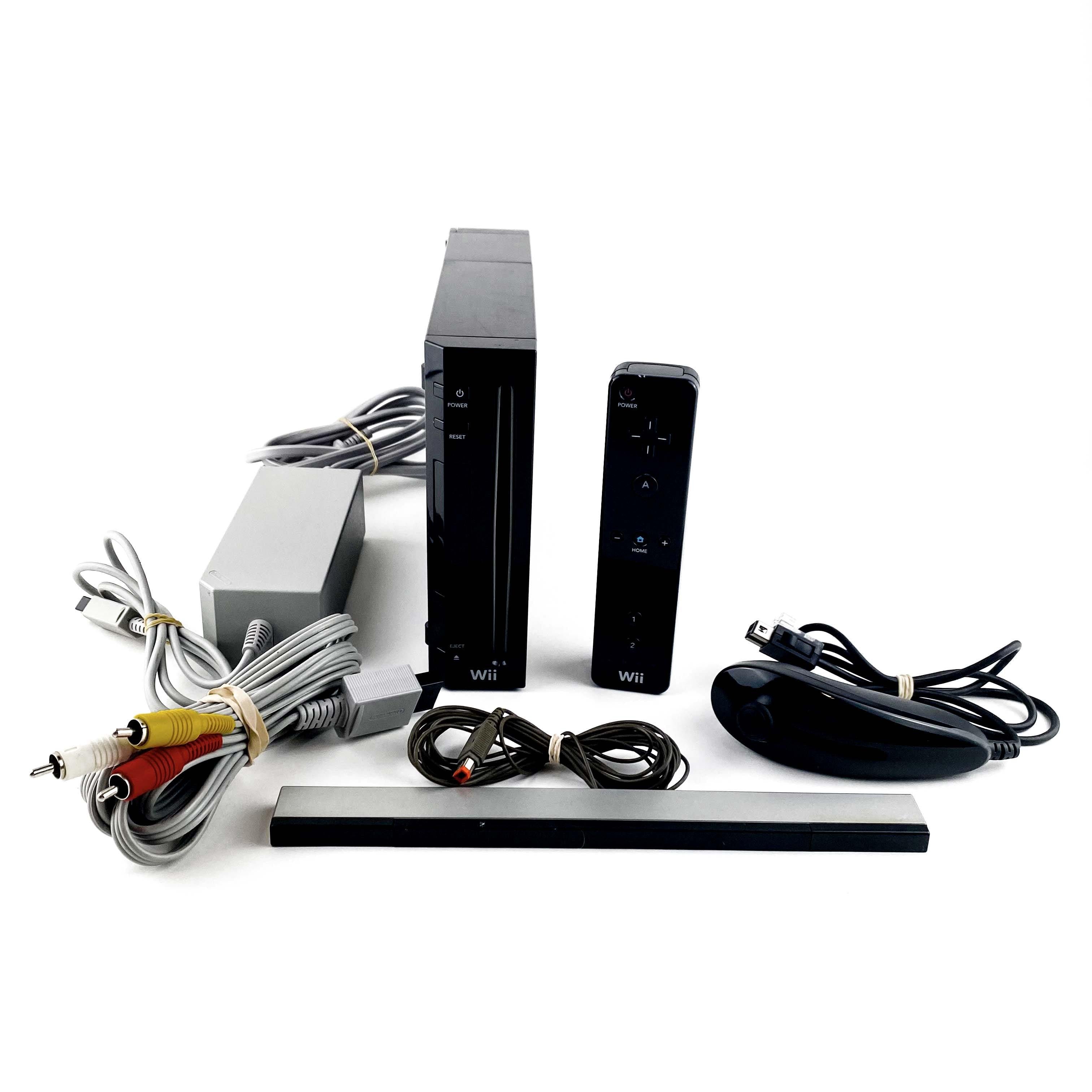  Nintendo Wii Console Black with Wii Sports (Model RVL